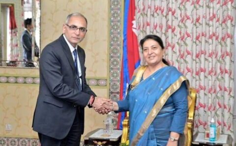 राष्ट्रपति भण्डारी र भारतीय विदेश सचिव क्वात्राबिच भेट