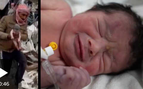 सिरियाकाे भूकम्पमा परेका आमाको शवसँग नाभी जोडिएकाे अवस्थामा नवजात शिशु फेला